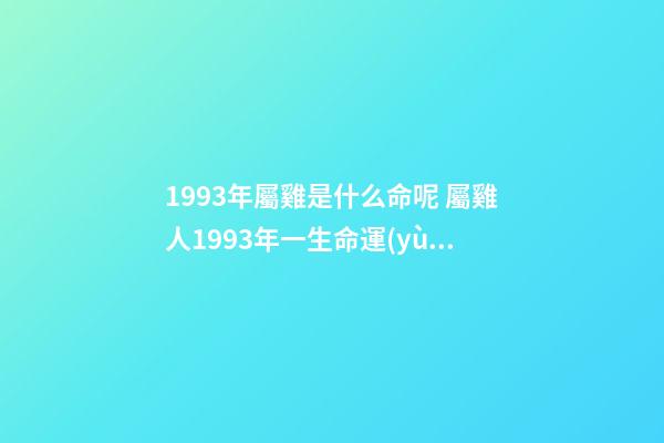 1993年屬雞是什么命呢 屬雞人1993年一生命運(yùn)-第1張-觀點(diǎn)-玄機(jī)派